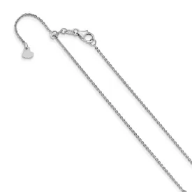 1.25mm 14k White Gold Adjustable Flat Cable Chain Necklace