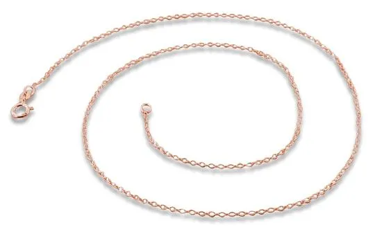 14K Rose Gold Plated Sterling Silver Cable Chain 1.15mm