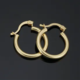14k Yellow Gold Filled Classic Hoop Earrings (2.5 x 19 mm)