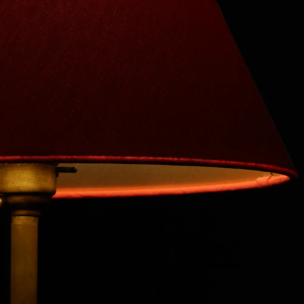 16cm empire lampshade in red silk with glasgow gold interior
