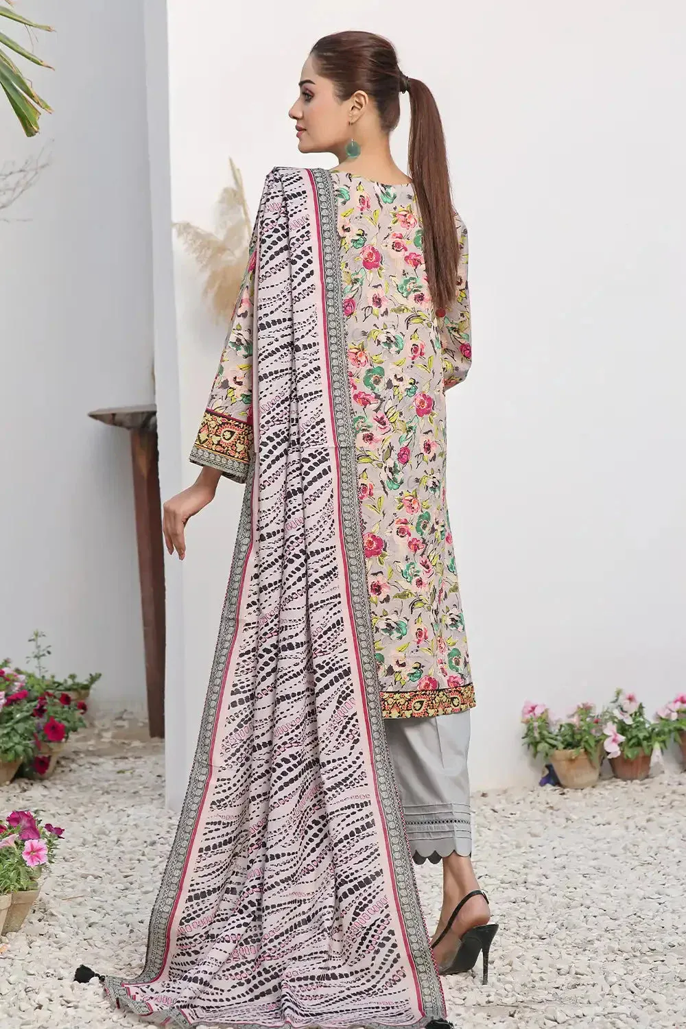 2PC Stitched Printed Lawn Shirt and Dupatta KSD-2512