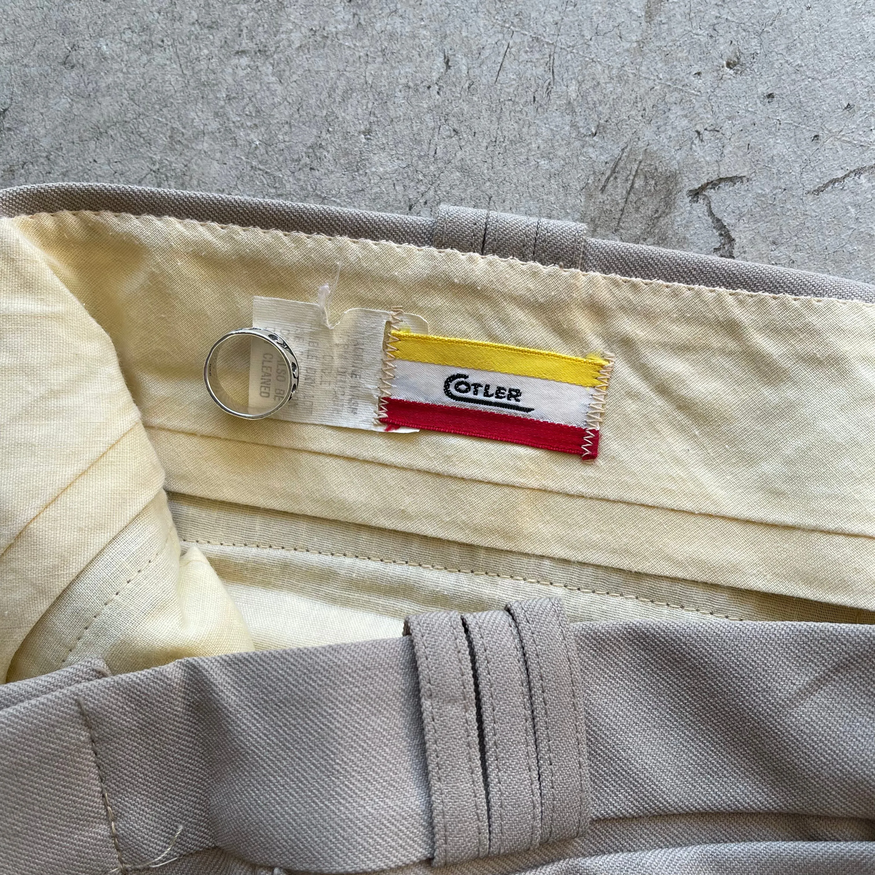 70s Tan Polyester Flares- 33