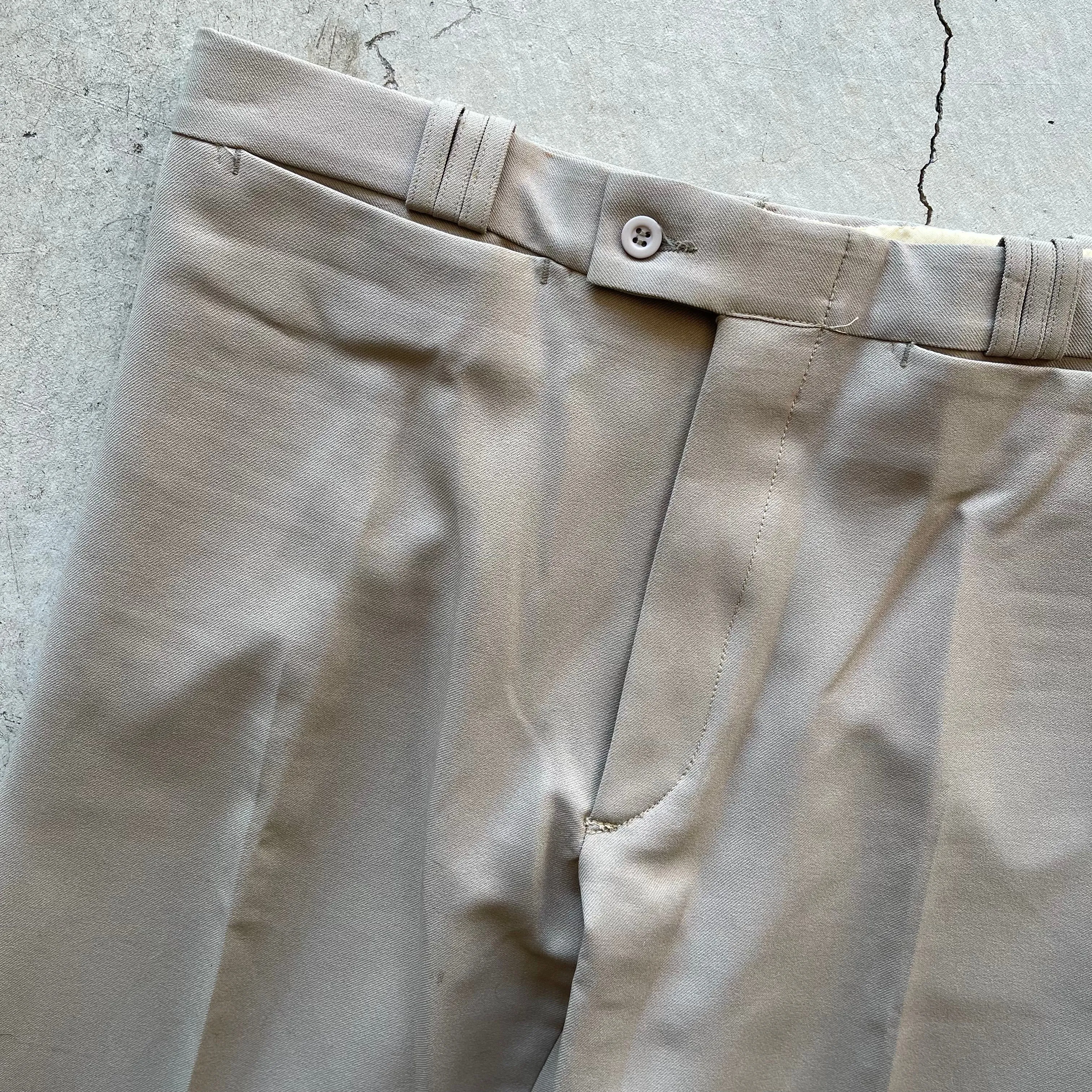 70s Tan Polyester Flares- 33