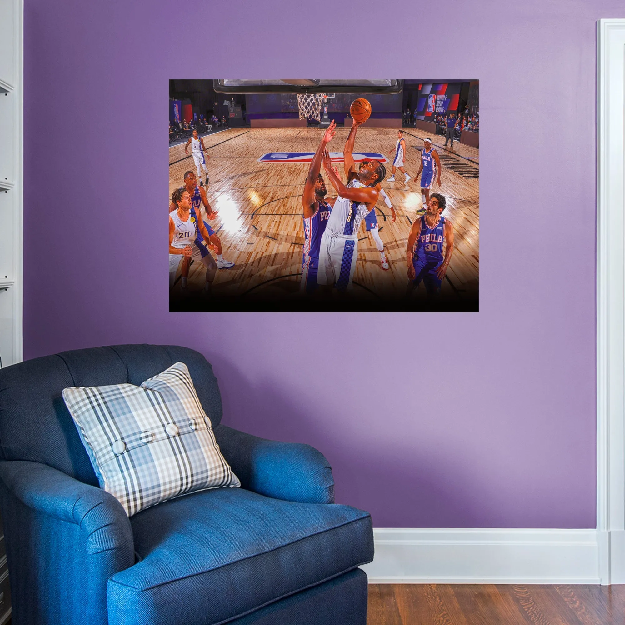 76ers vs Pacers 2020 Realbig Mural        - Officially Licensed NBA Removable Wall   Adhesive Decal
