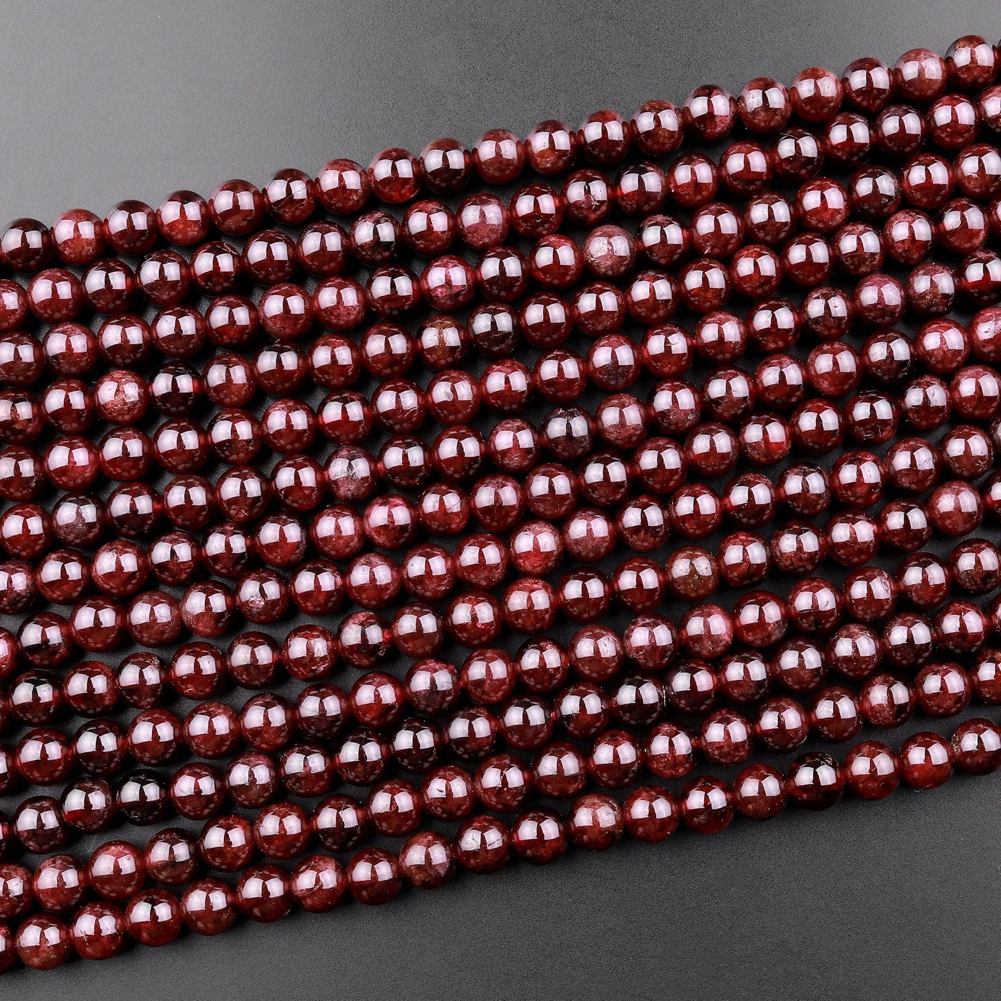AA Natural Red Garnet 3mm 4mm 6mm 8mm 10mm Round Beads 15.5" Strand