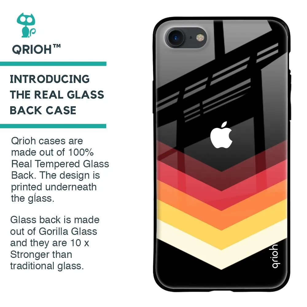 Abstract Arrow Pattern Glass Case For iPhone SE 2020