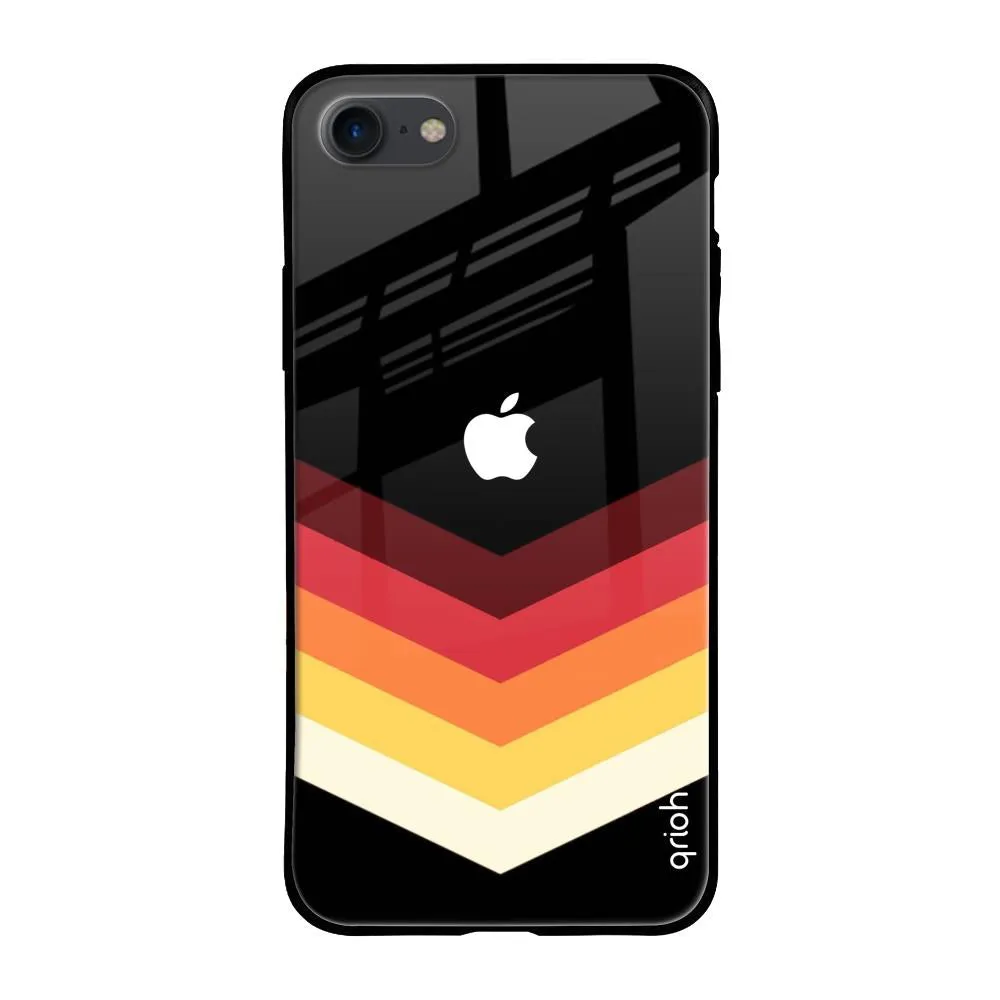Abstract Arrow Pattern Glass Case For iPhone SE 2020