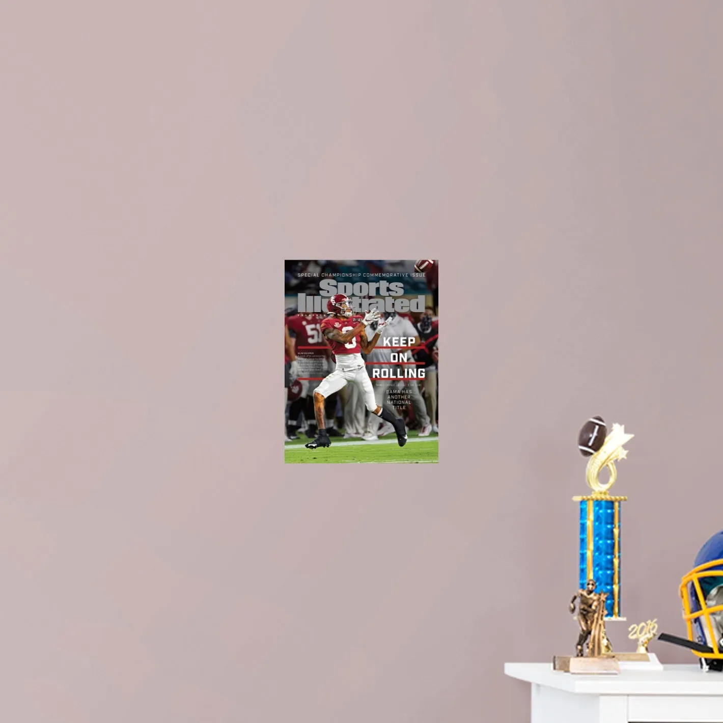 Alabama Crimson Tide: DeVonta Smith January 2021 Championship Commemorative Sports Illustrated Cover - Officially Licensed NCAA Removable Adhesive Decal