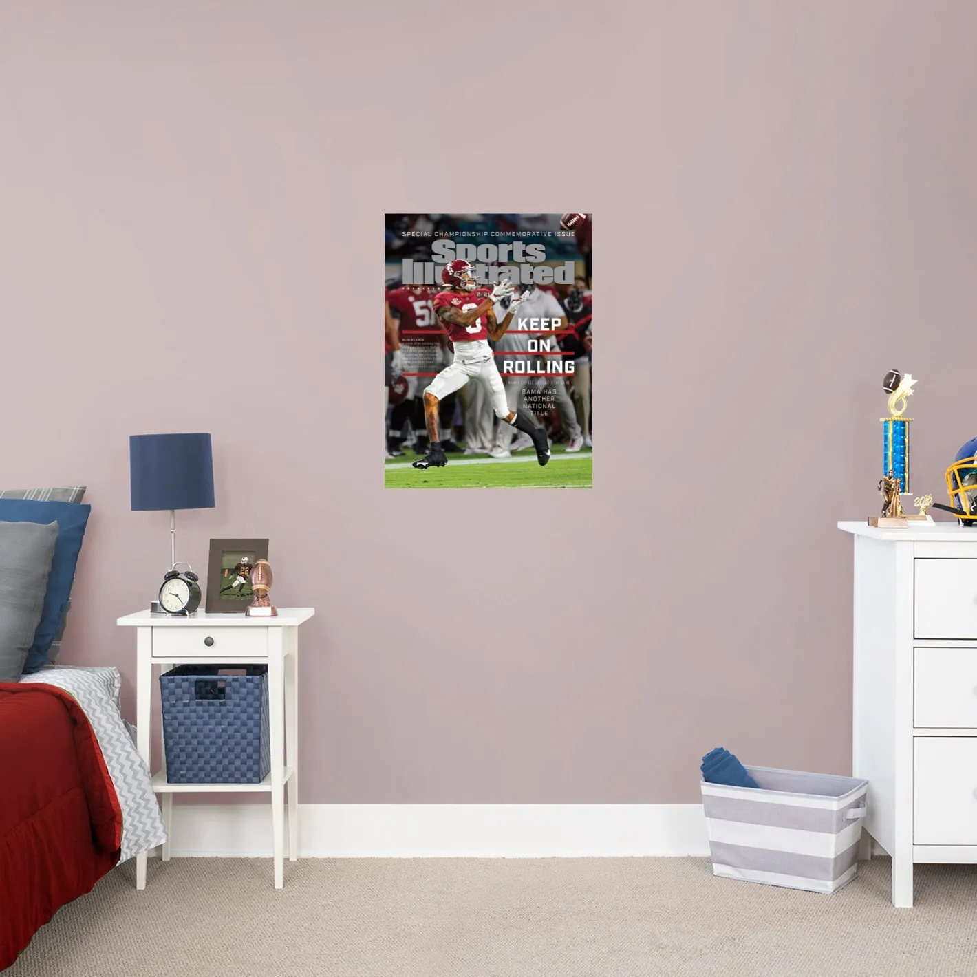 Alabama Crimson Tide: DeVonta Smith January 2021 Championship Commemorative Sports Illustrated Cover - Officially Licensed NCAA Removable Adhesive Decal