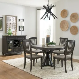 Allyson Park 417B-DR-5PDS 5 Piece Pedestal Table Set