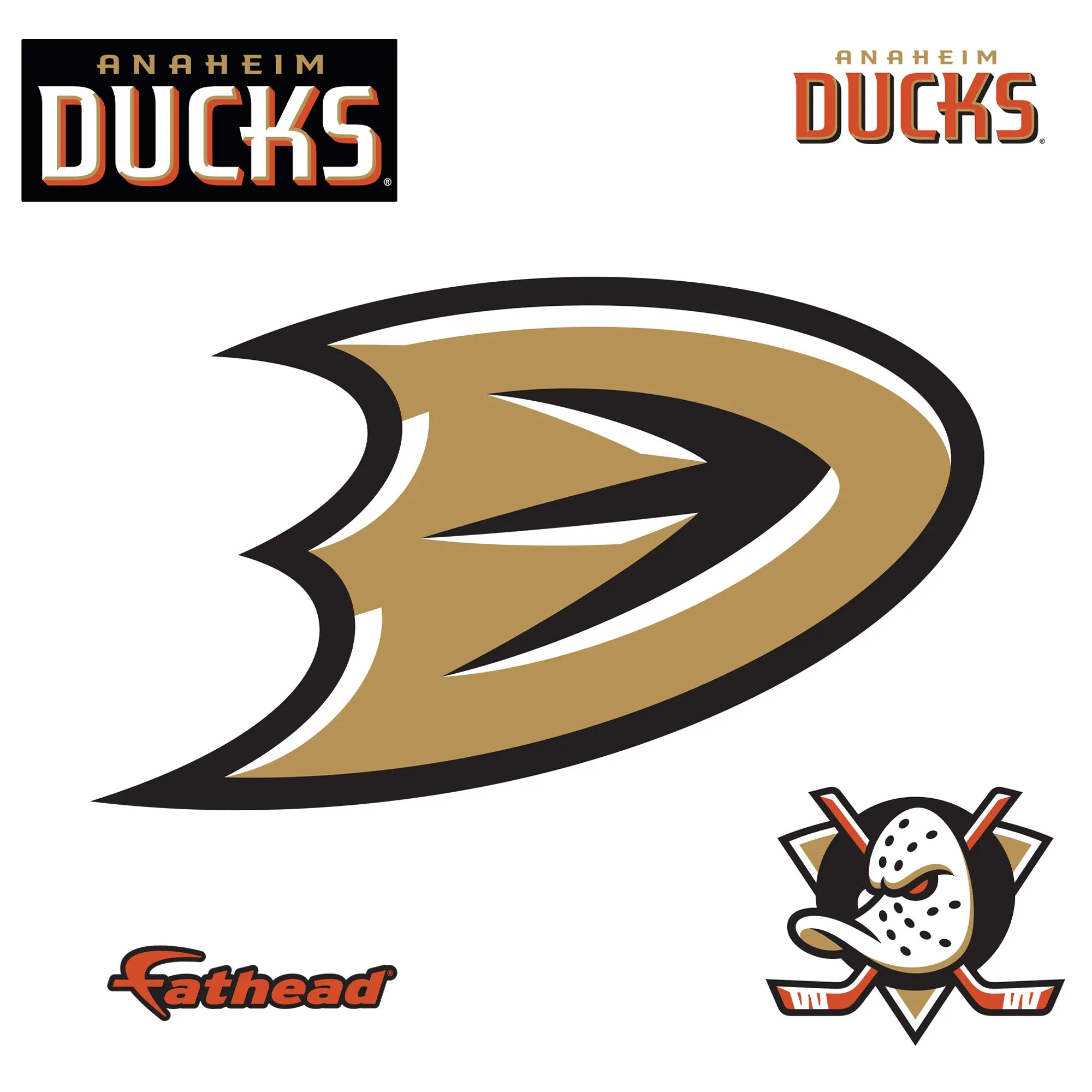 Anaheim Ducks:  Secondary Logo        - Officially Licensed NHL Removable     Adhesive Decal