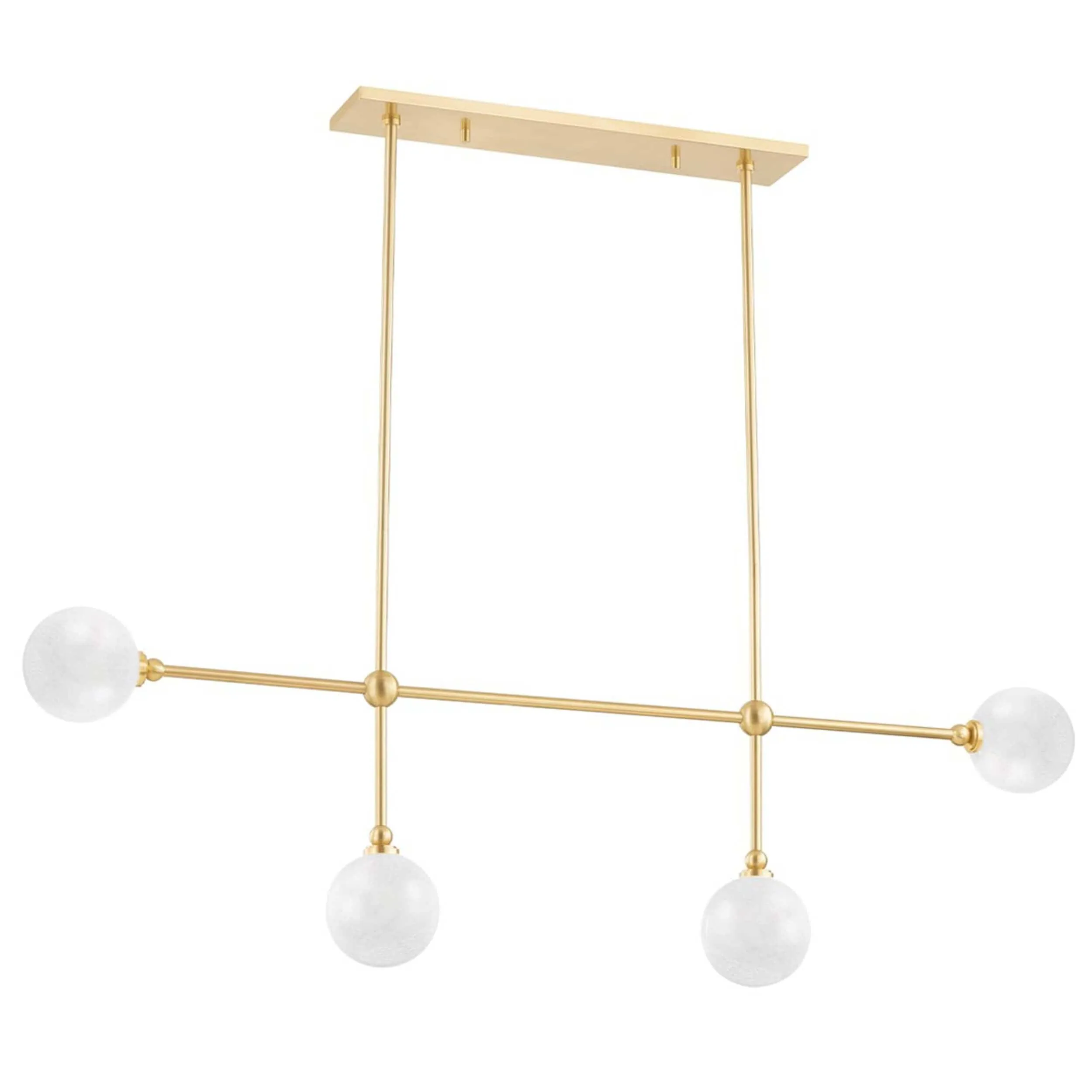 Andrews Linear Chandelier, Aged Brass