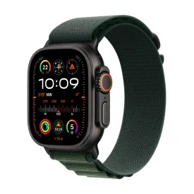 Apple Watch Ultra 2 GPS   Cellular 49mm Black Titanium Case with Dark Green Alpine Loop - M