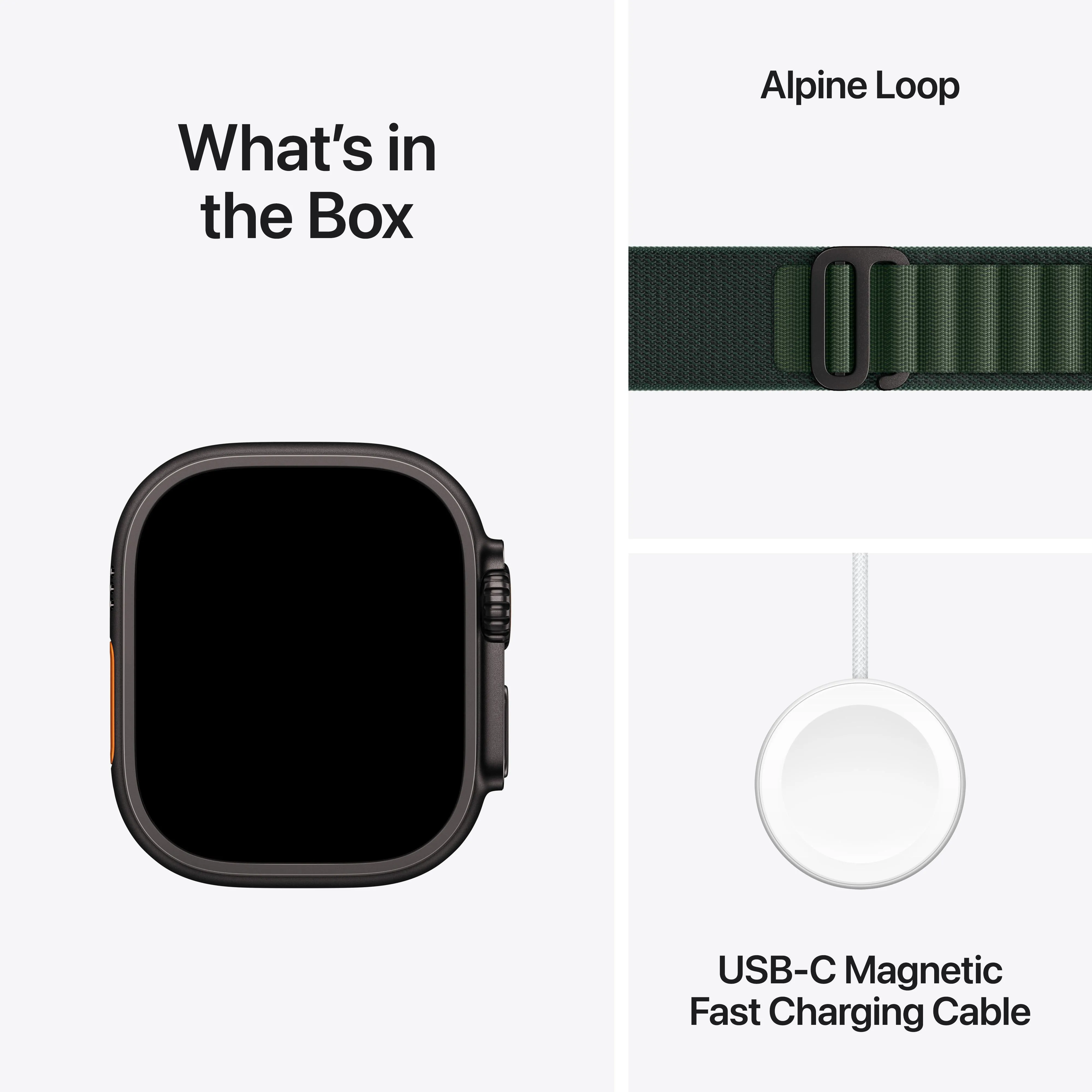Apple Watch Ultra 2 GPS   Cellular 49mm Black Titanium Case with Dark Green Alpine Loop - M