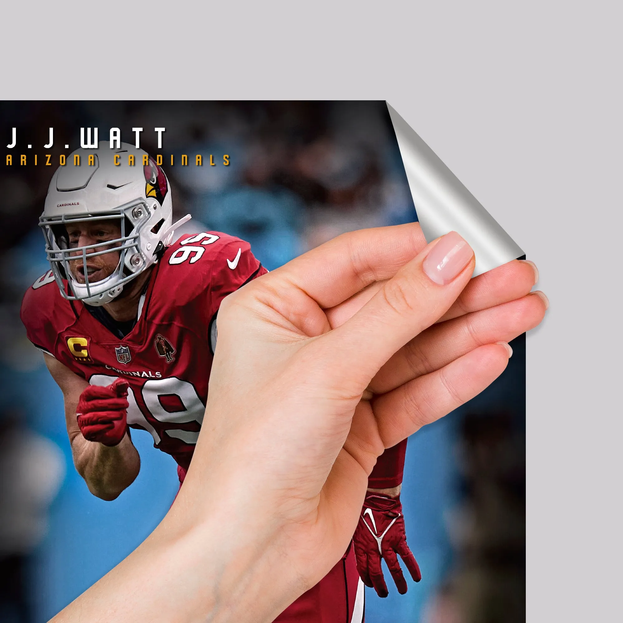 Arizona Cardinals: J.J. Watt  Black Jersey        - Officially Licensed NFL Removable     Adhesive Decal