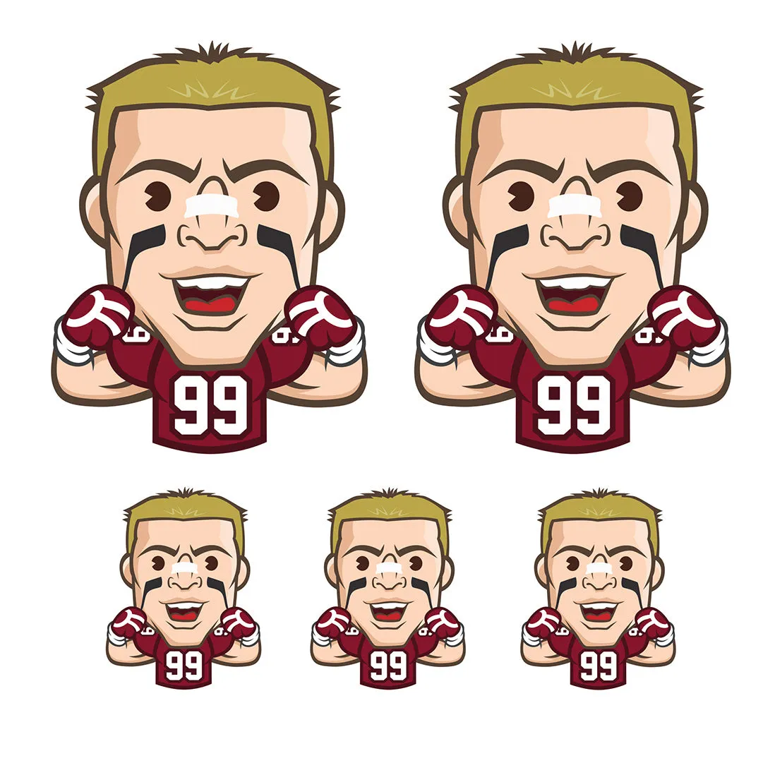 Arizona Cardinals: J.J. Watt  Emoji Minis        - Officially Licensed NFLPA Removable     Adhesive Decal