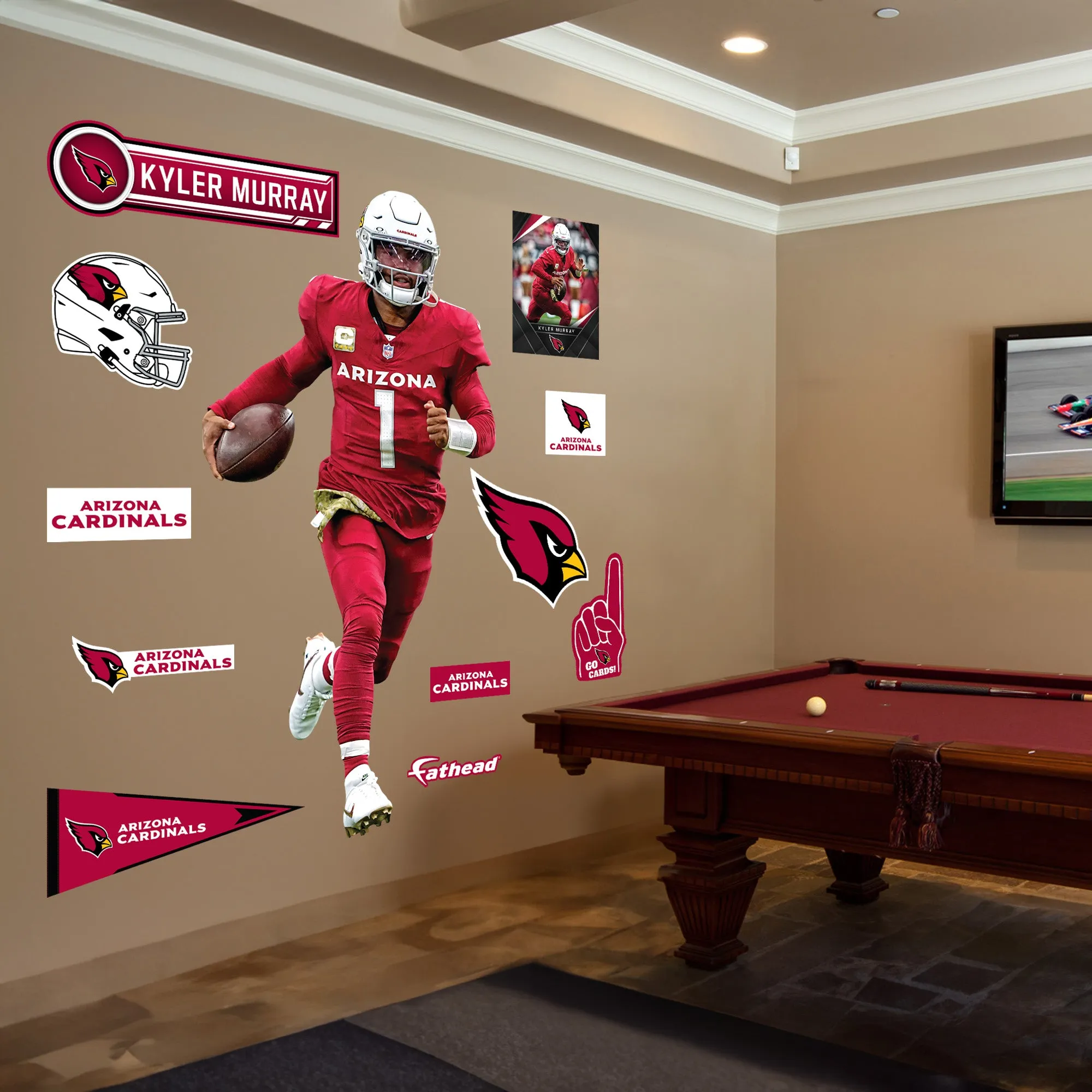 Arizona Cardinals: Kyler Murray         - Officially Licensed NFL Removable     Adhesive Decal