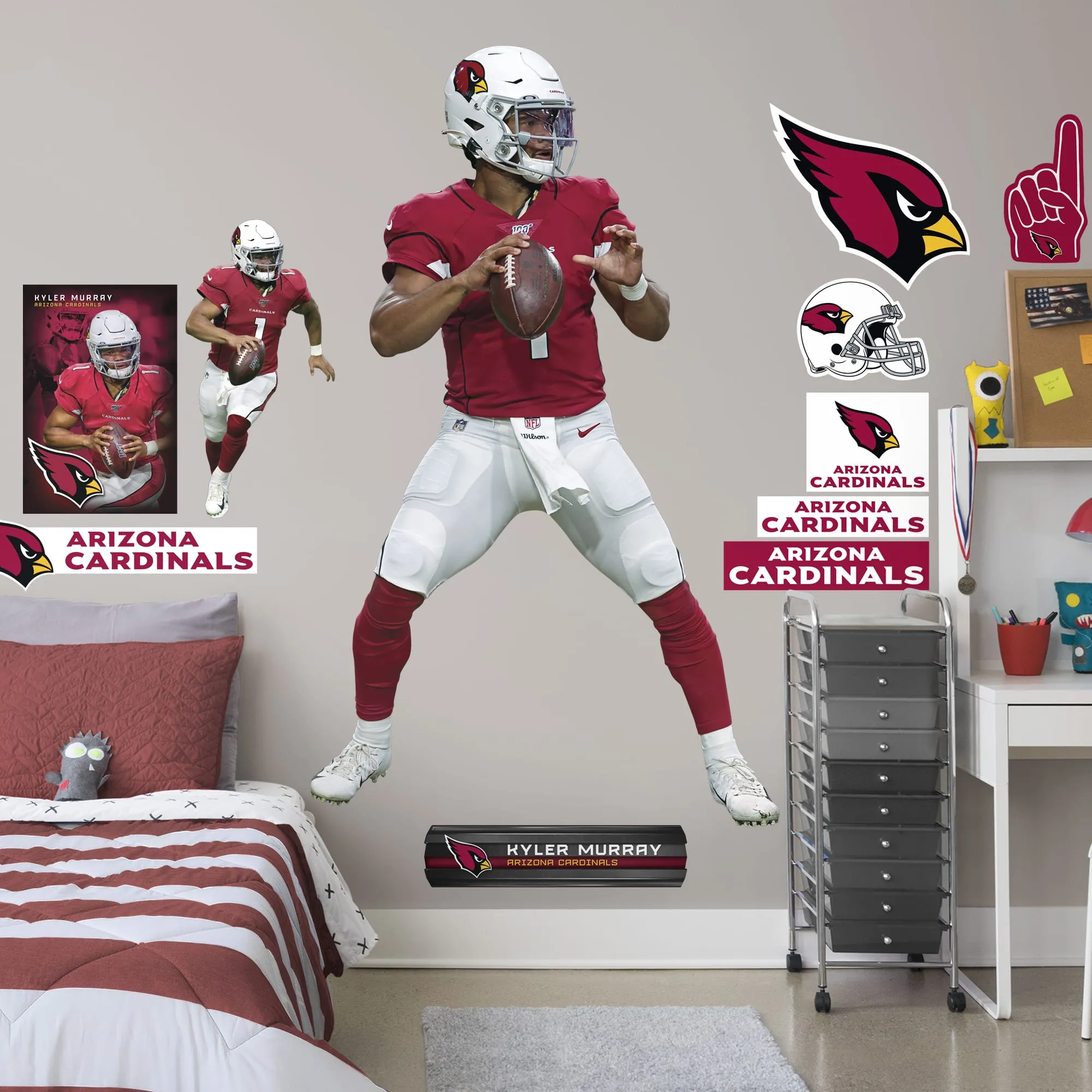 Arizona Cardinals: Kyler Murray         - Officially Licensed NFL Removable Wall   Adhesive Decal