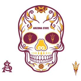 Arizona State Sun Devils:   Skull        - Officially Licensed NCAA Removable     Adhesive Decal