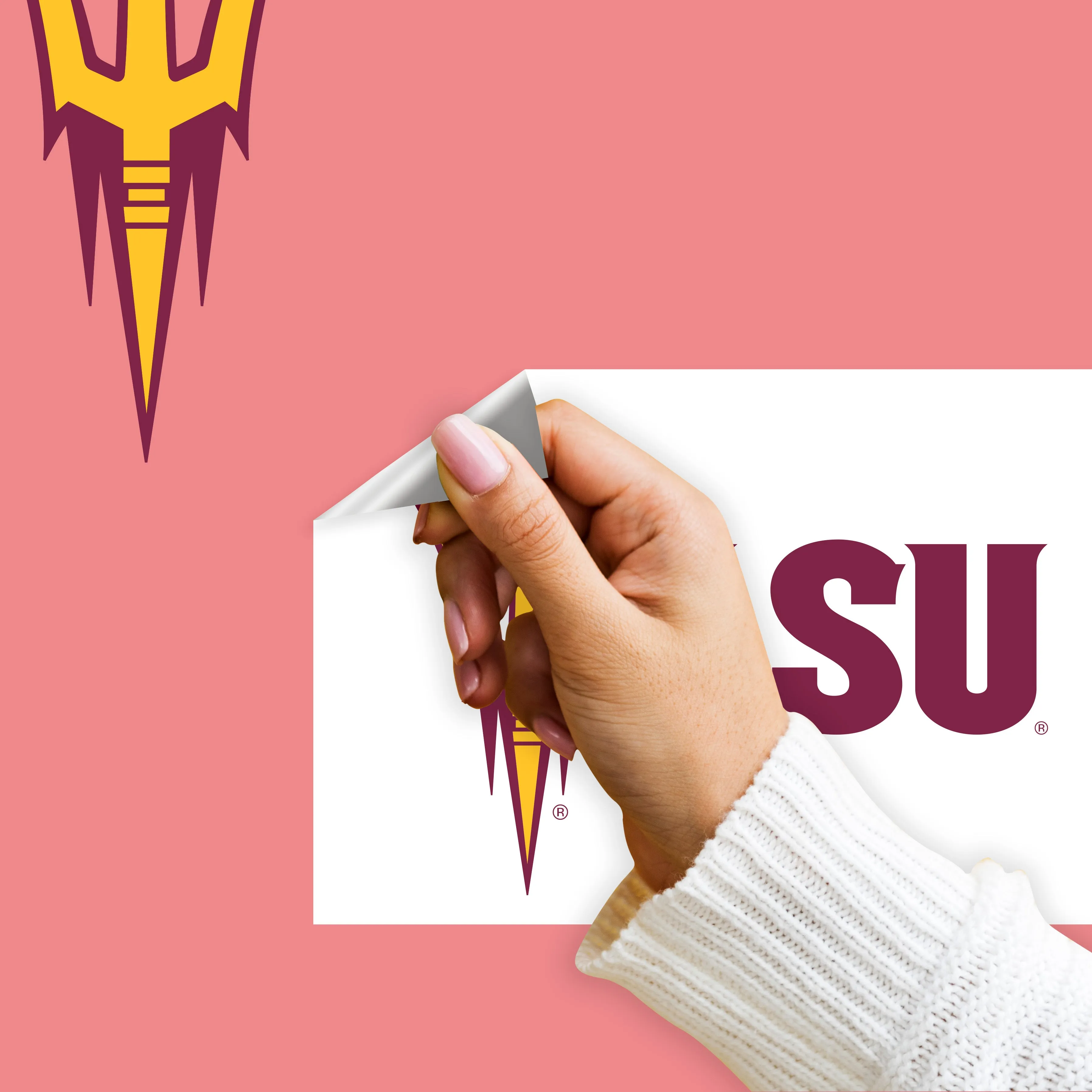Arizona State Sun Devils:   Skull        - Officially Licensed NCAA Removable     Adhesive Decal