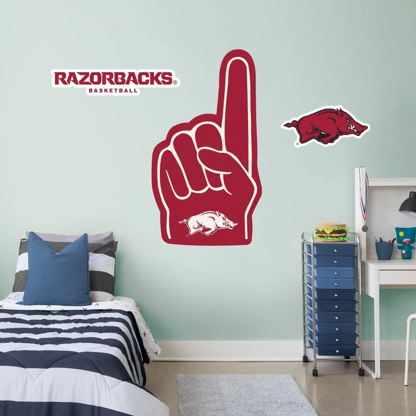 Arkansas Razorbacks:    Foam Finger        - Officially Licensed NCAA Removable     Adhesive Decal