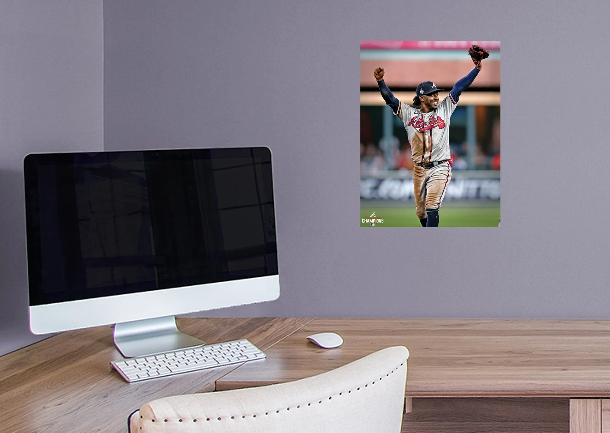 Atlanta Braves: Ozzie Albies 2021 World Series Celebration Poster - Officially Licensed MLB Removable Adhesive Decal