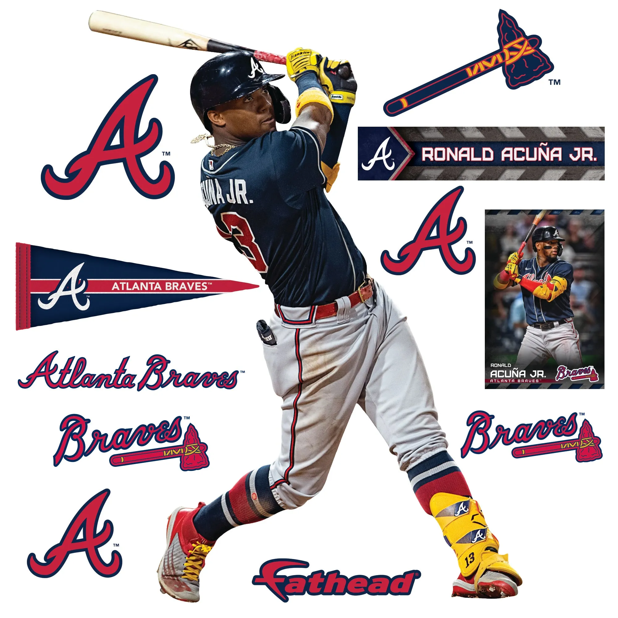 Atlanta Braves: Ronald Acuña Jr. - Officially Licensed MLB Removable Adhesive Decal