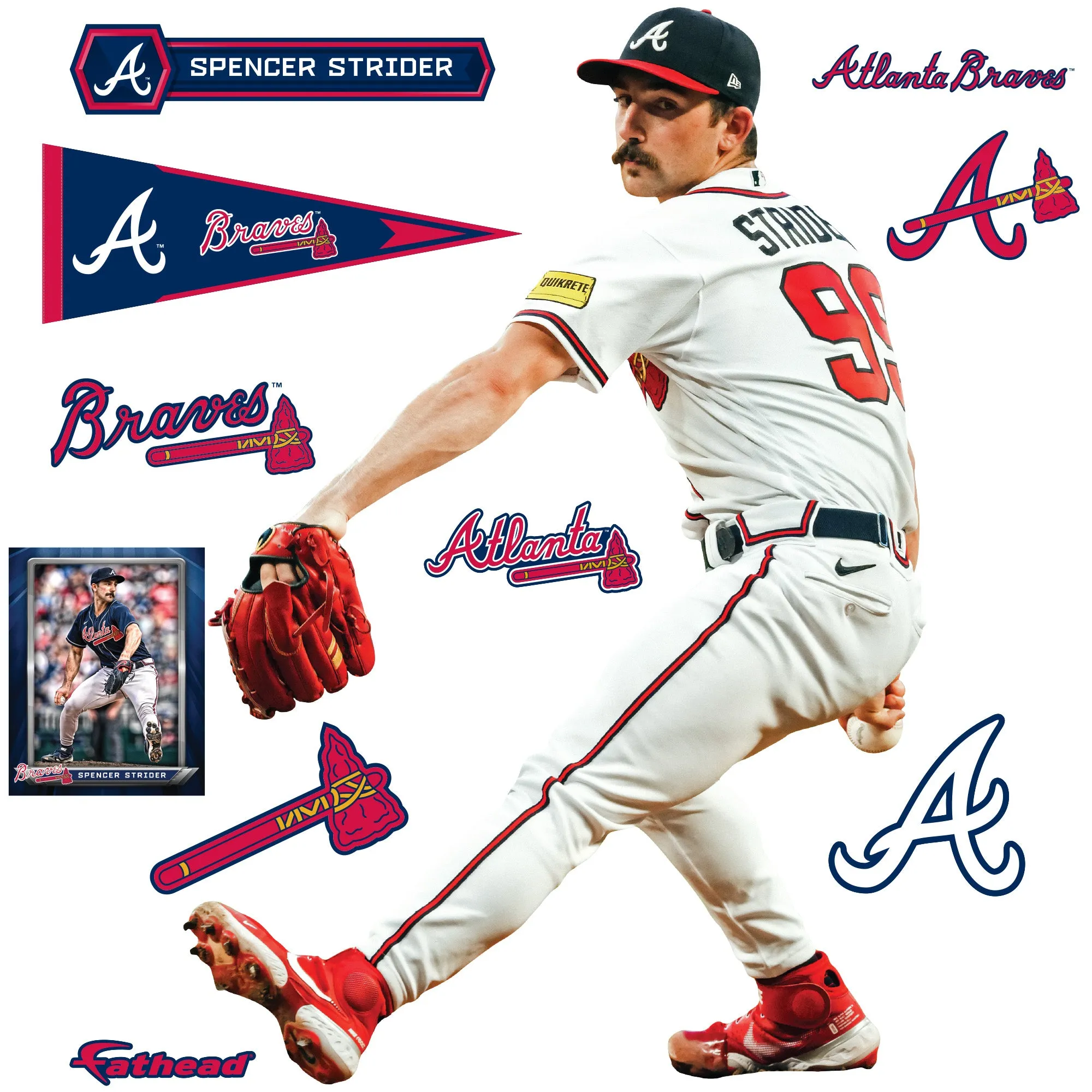 Atlanta Braves: Spencer Strider         - Officially Licensed MLB Removable     Adhesive Decal