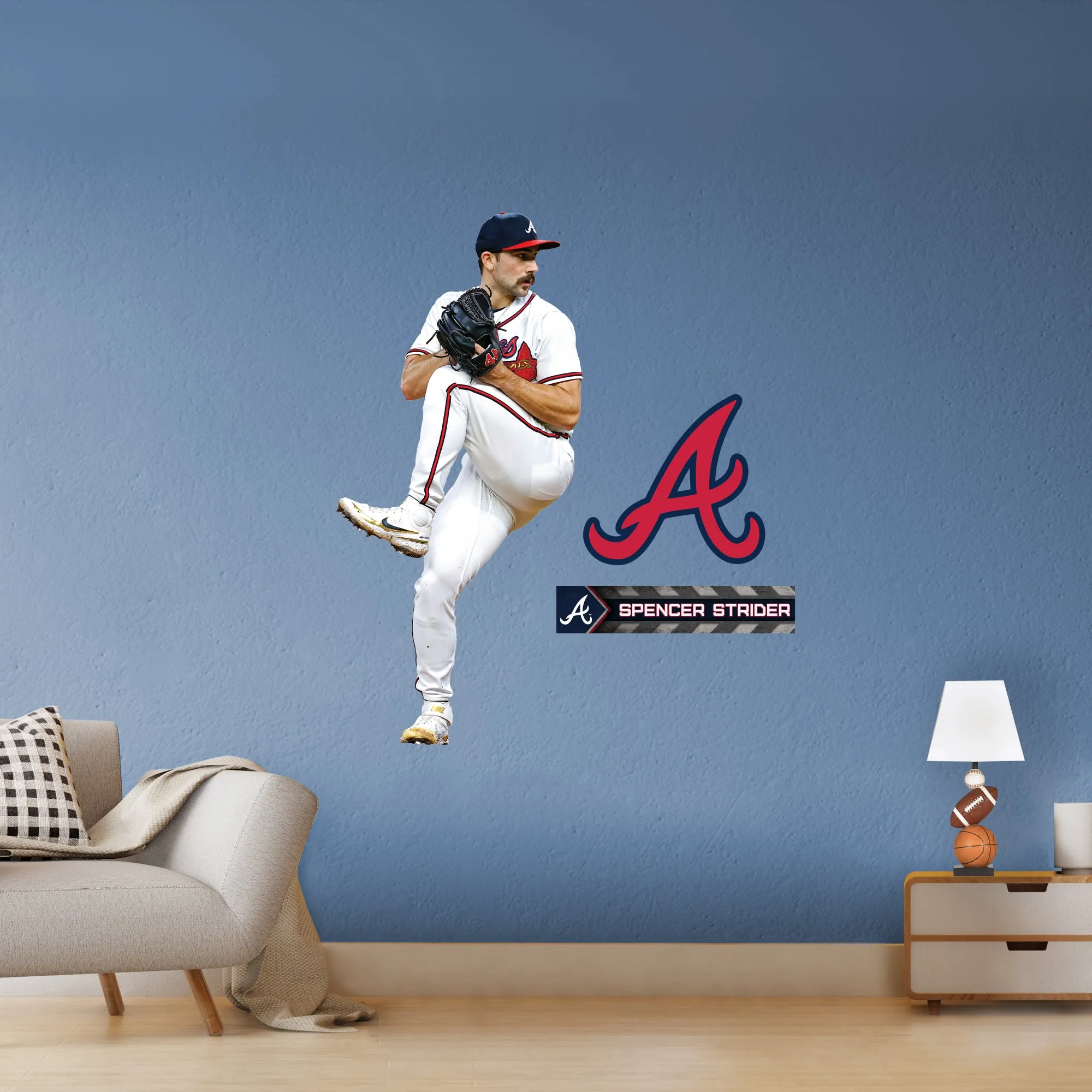Atlanta Braves: Spencer Strider         - Officially Licensed MLB Removable     Adhesive Decal