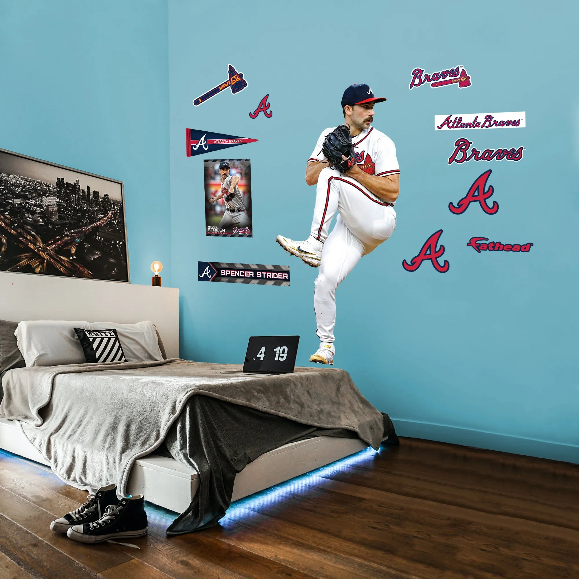 Atlanta Braves: Spencer Strider         - Officially Licensed MLB Removable     Adhesive Decal