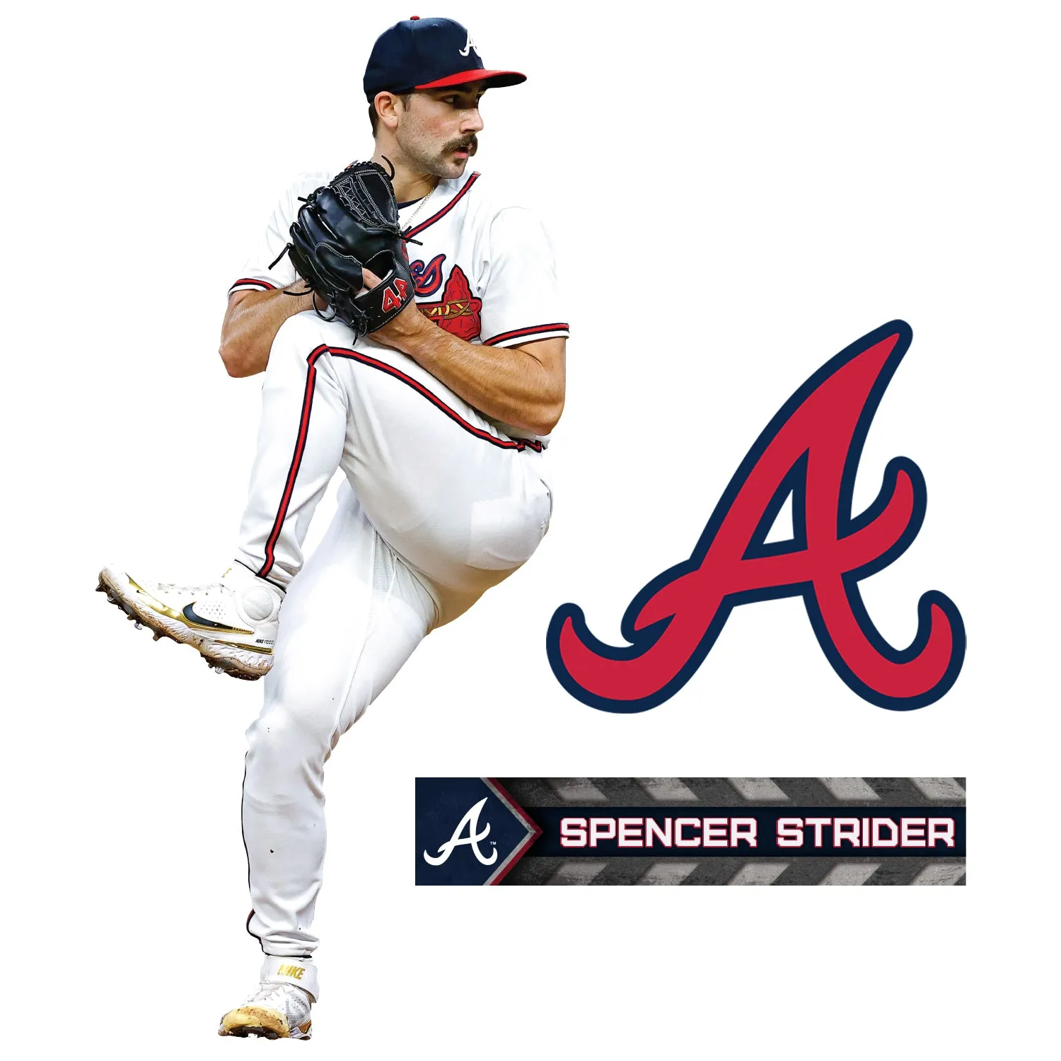 Atlanta Braves: Spencer Strider         - Officially Licensed MLB Removable     Adhesive Decal