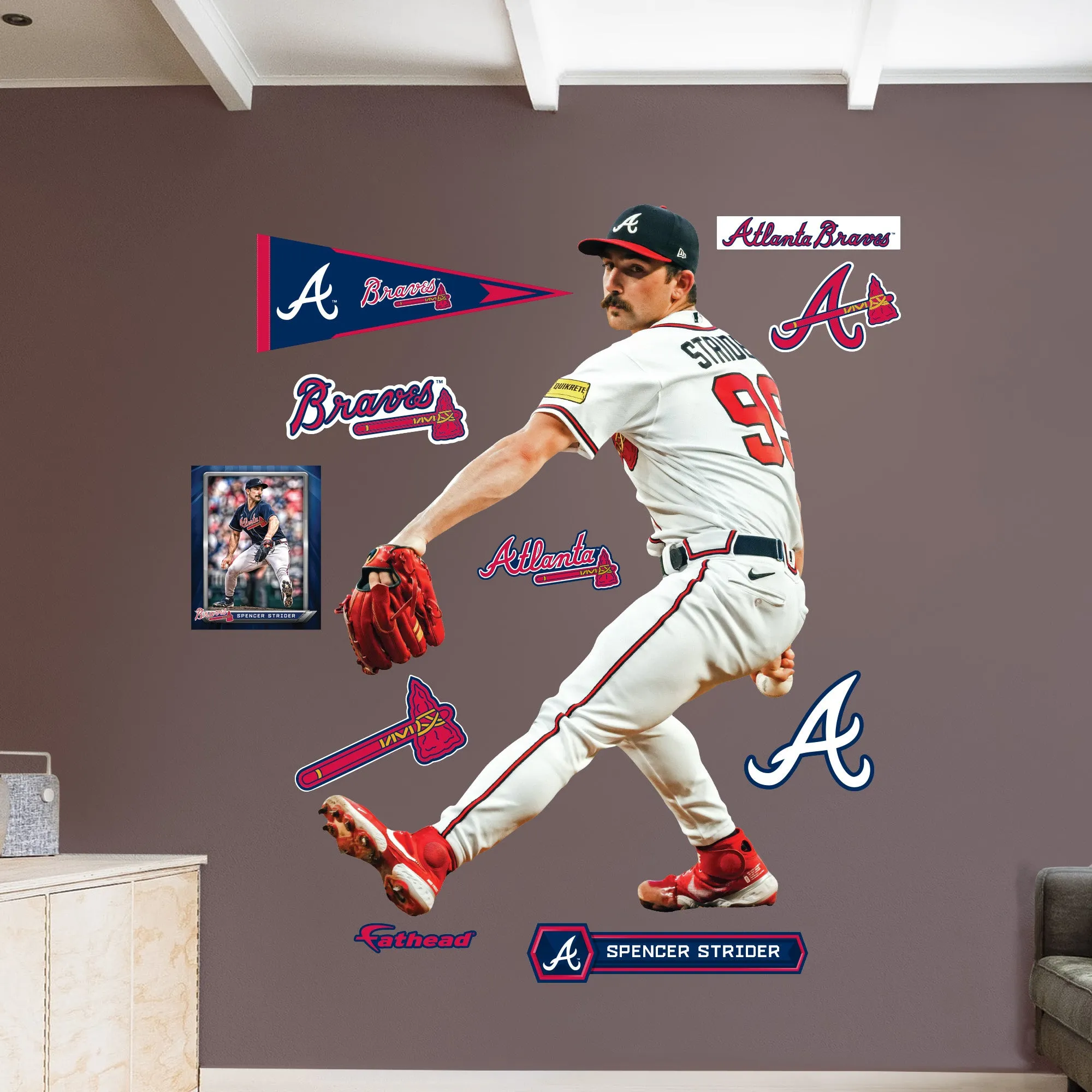 Atlanta Braves: Spencer Strider         - Officially Licensed MLB Removable     Adhesive Decal