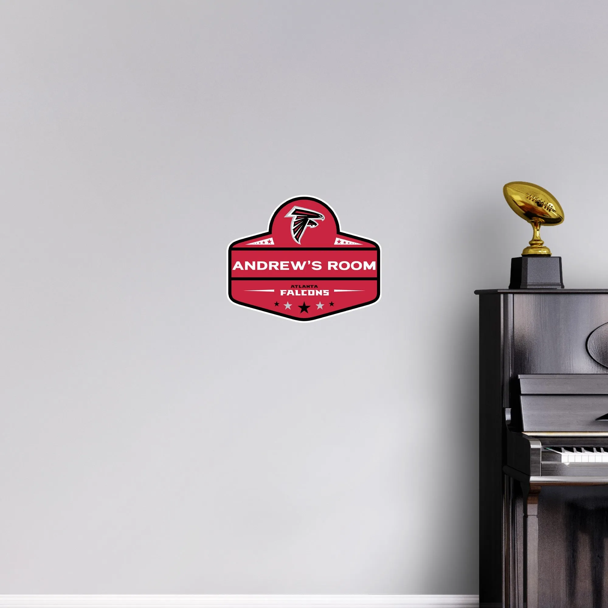 Atlanta Falcons:   Badge Personalized Name        - Officially Licensed NFL Removable     Adhesive Decal