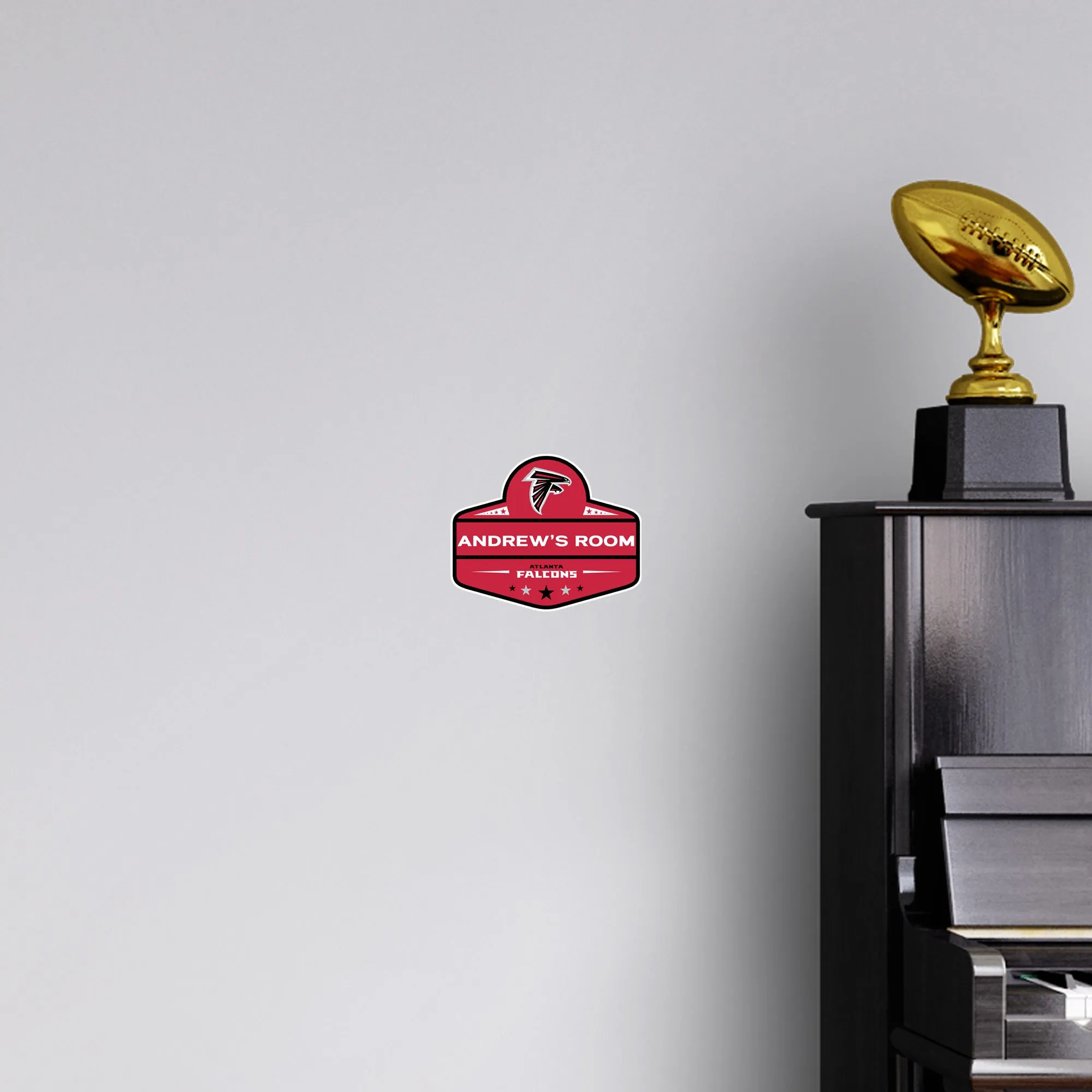 Atlanta Falcons:   Badge Personalized Name        - Officially Licensed NFL Removable     Adhesive Decal