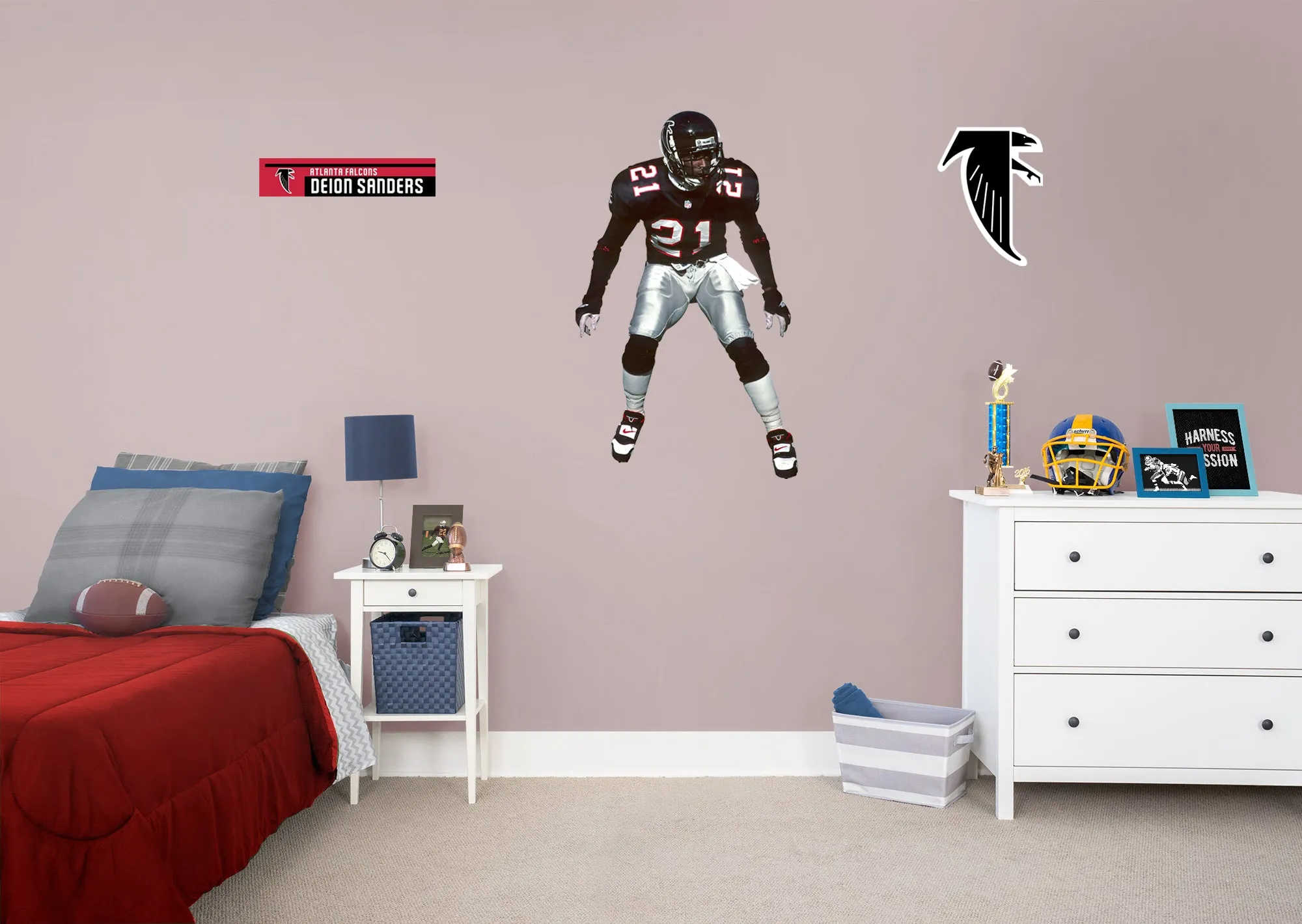 Atlanta Falcons: Deion Sanders  Legend        - Officially Licensed NFL Removable Wall   Adhesive Decal