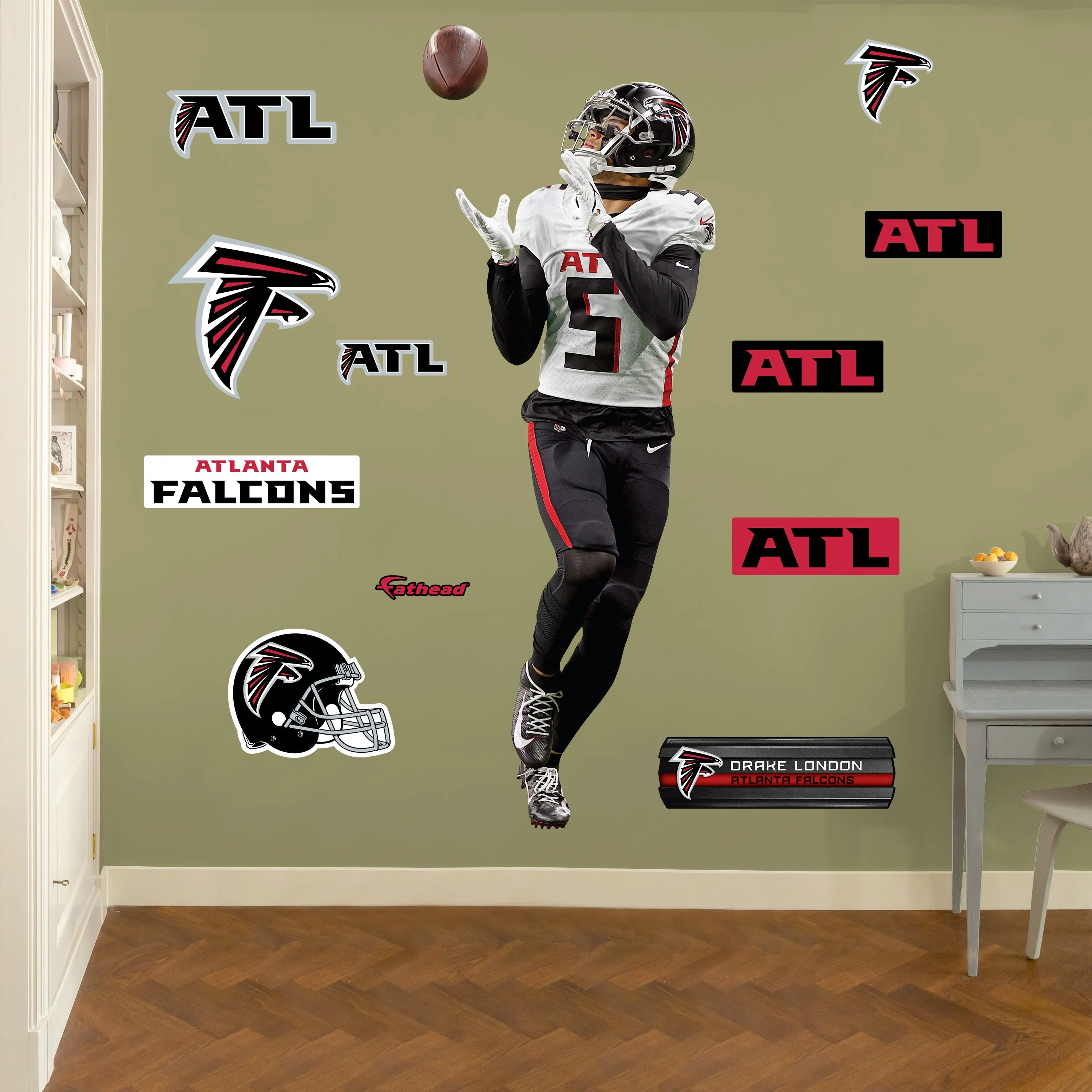 Atlanta Falcons: Drake London         - Officially Licensed NFL Removable     Adhesive Decal