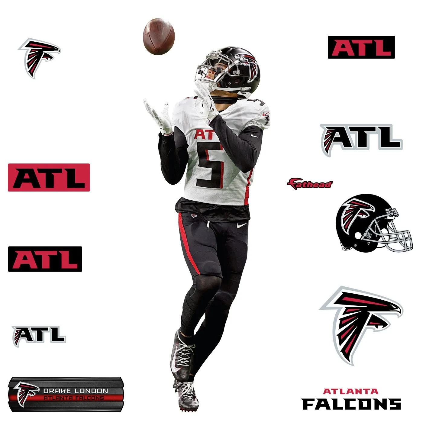 Atlanta Falcons: Drake London         - Officially Licensed NFL Removable     Adhesive Decal