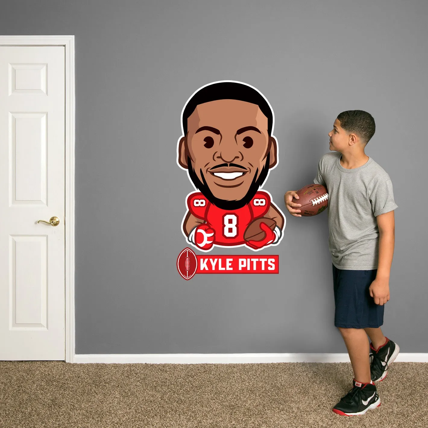 Atlanta Falcons: Kyle Pitts Emoji - Officially Licensed NFLPA Removable Adhesive Decal