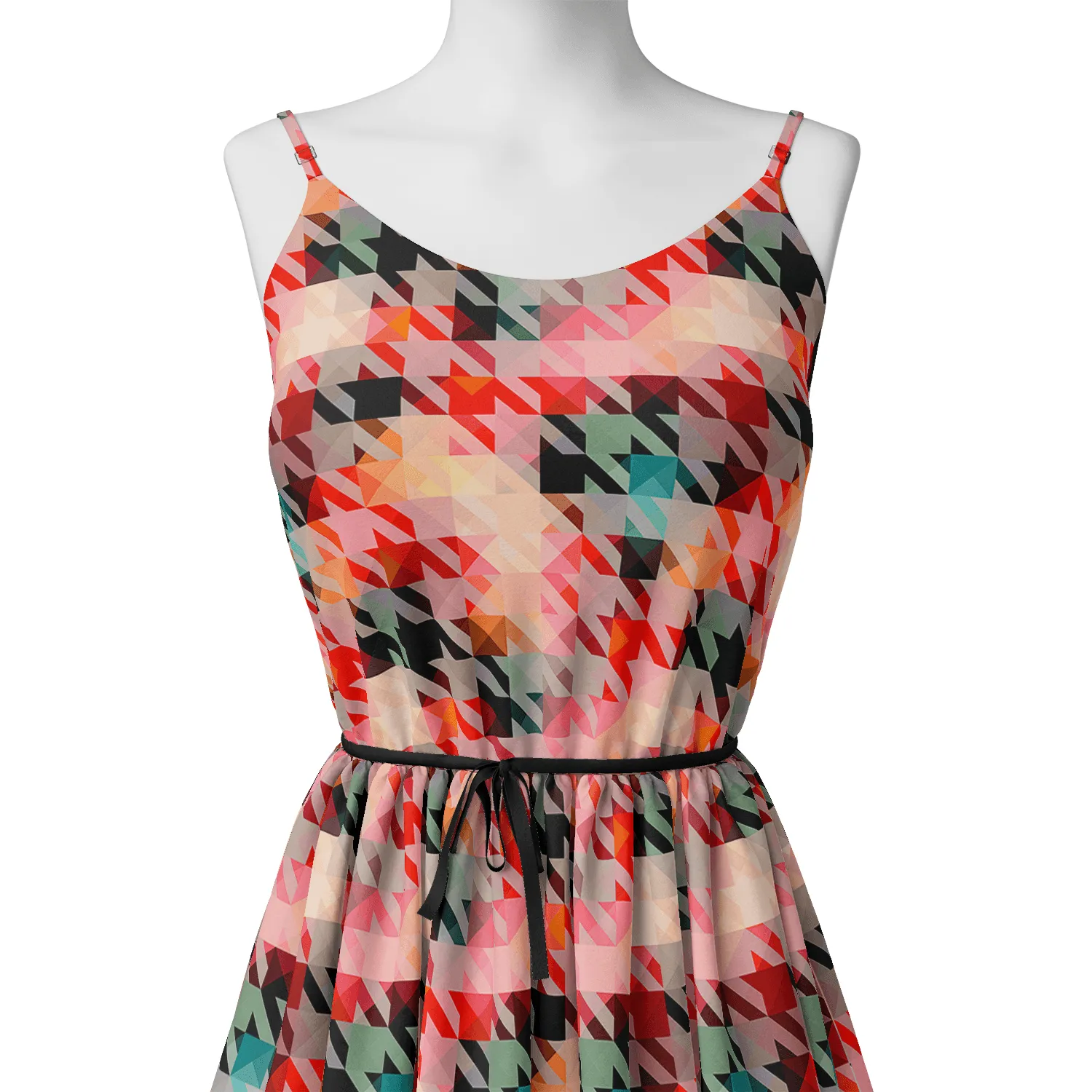 Attractive Multicolor Abstract Pattern Digital Printed Fabric - Silk Crepe
