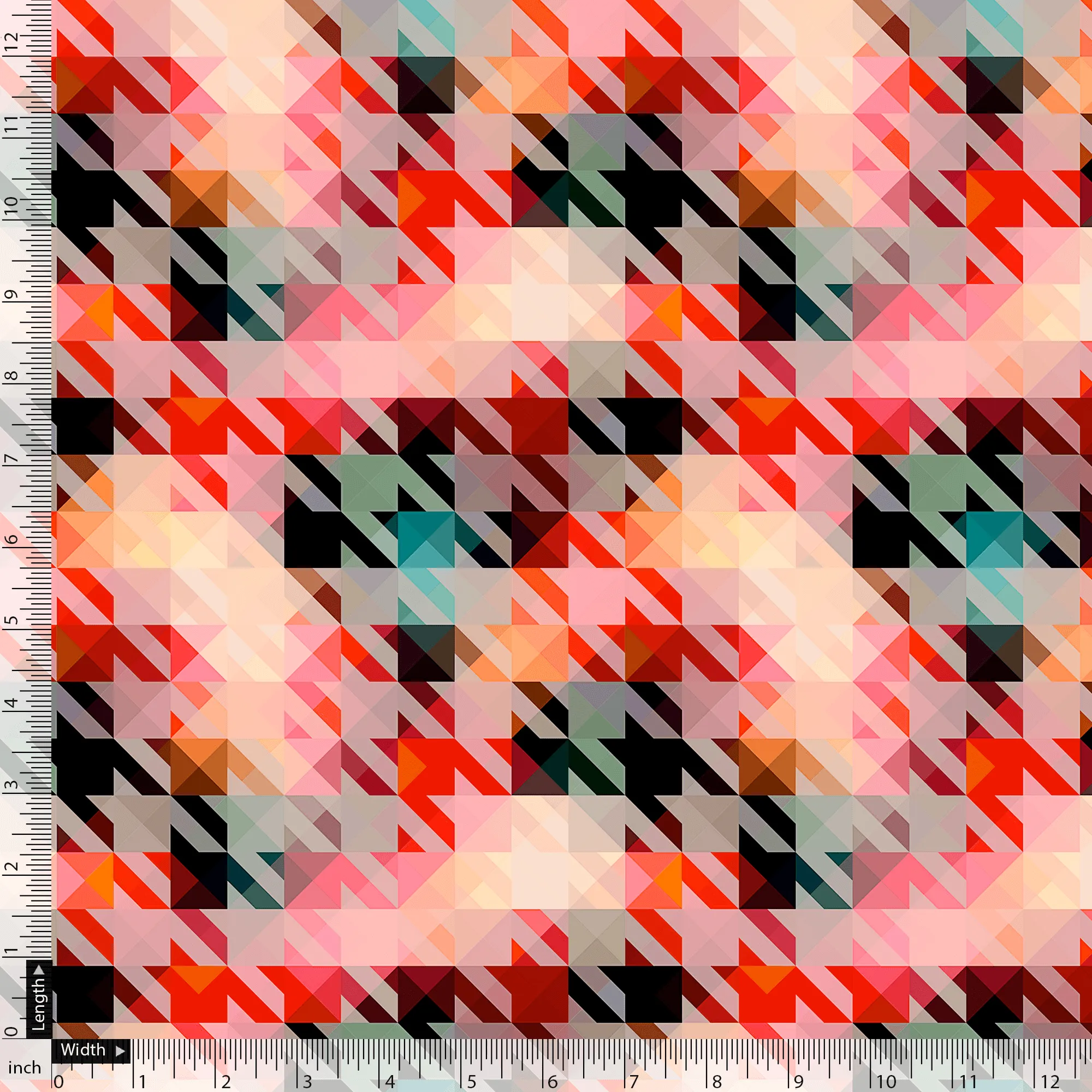 Attractive Multicolor Abstract Pattern Digital Printed Fabric - Silk Crepe