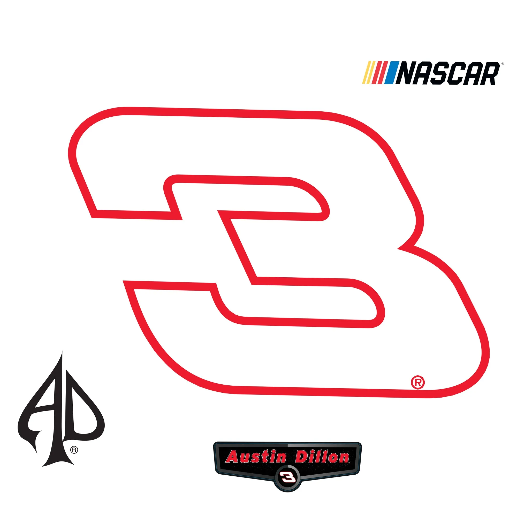 Austin Dillon  #3 Logo  - Officially Licensed NASCAR Removable Wall Decal