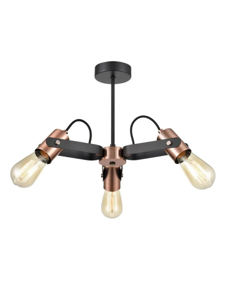 Azure 3/5Lt Ceiling Flush Fitting - Black & Copper Finish