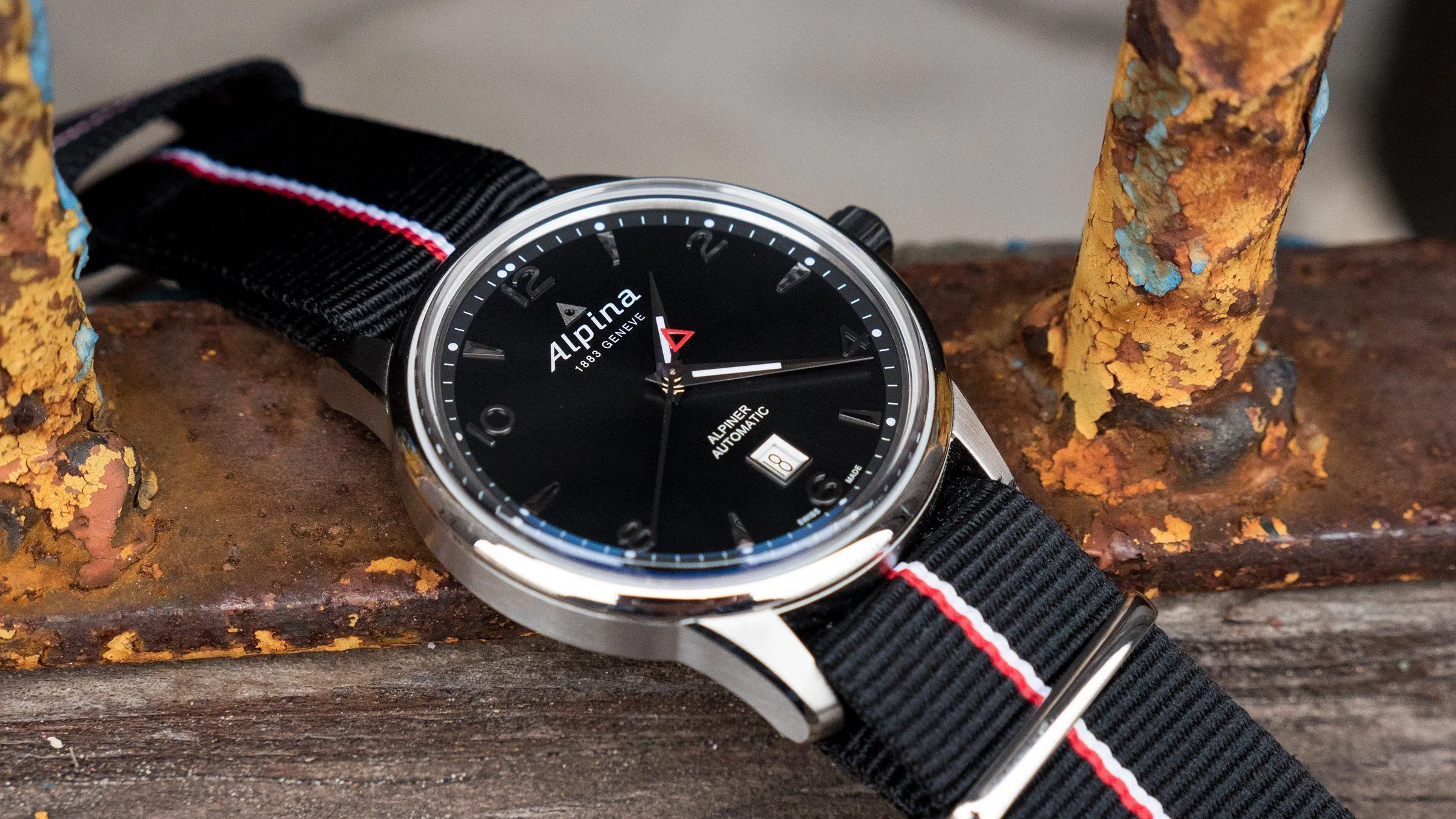Black Red White NATO® Style Nylon Watch Band (18mm, 24mm SALE)