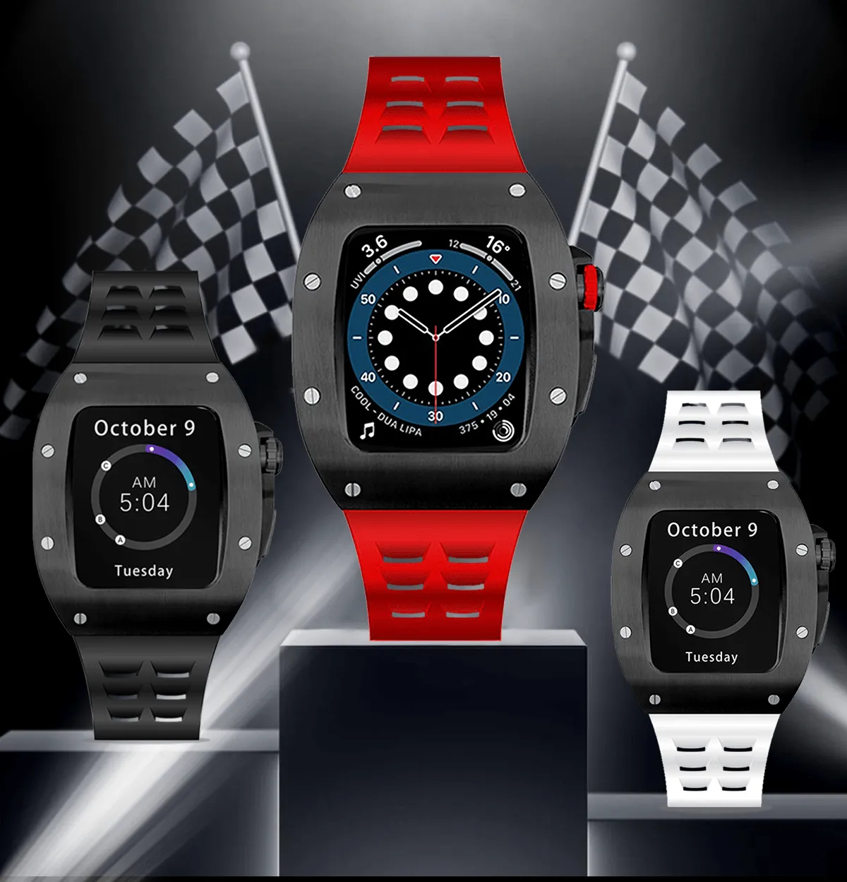 black/red Smartwatch Sports case