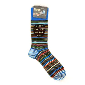 BLUE Q LEFT THE SEAT UP MENS CREW SOCK