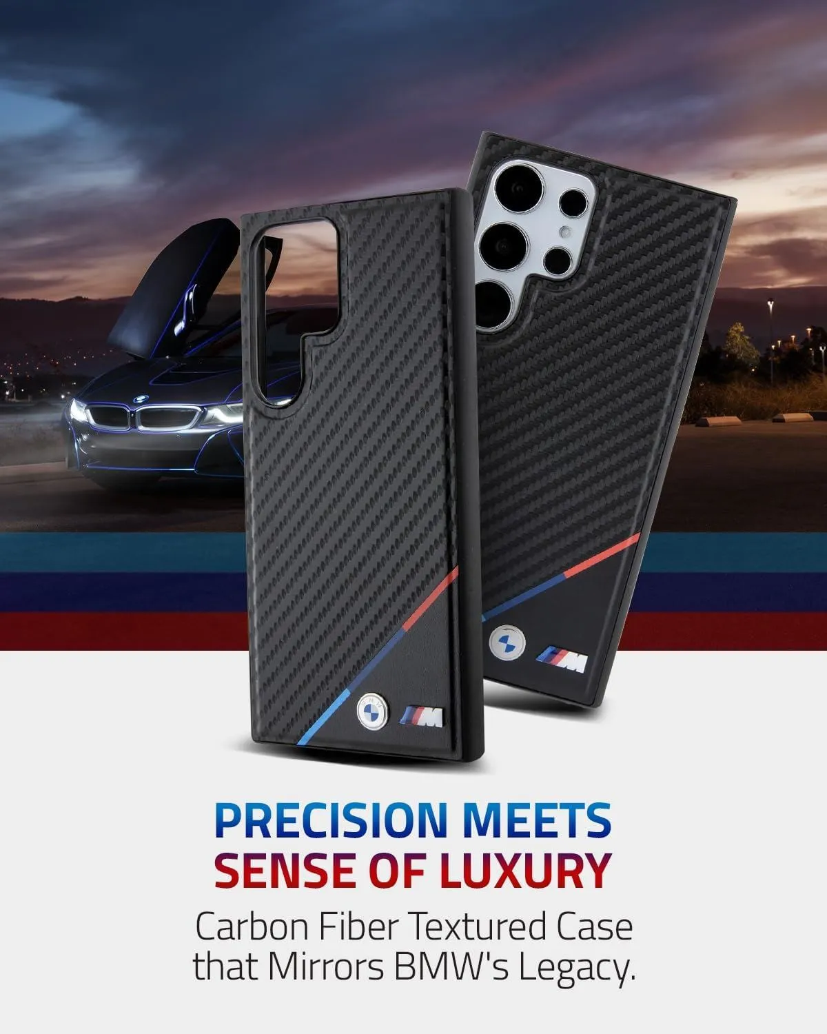 BMW Carbon Tricolor with MagSafe Case for Samsung Galaxy S24 Ultra 6.8" Black - BMHMS24L23PUDTK