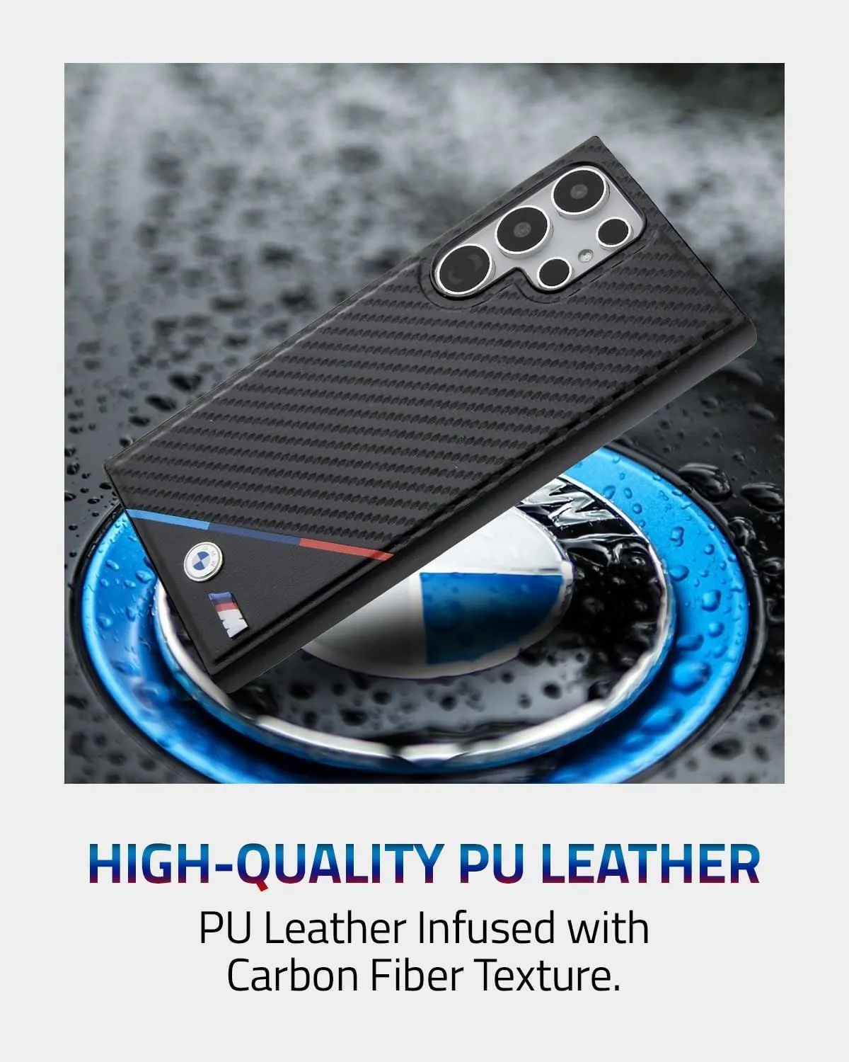 BMW Carbon Tricolor with MagSafe Case for Samsung Galaxy S24 Ultra 6.8" Black - BMHMS24L23PUDTK