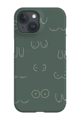 Boob Print Phone Case (Green Beige)