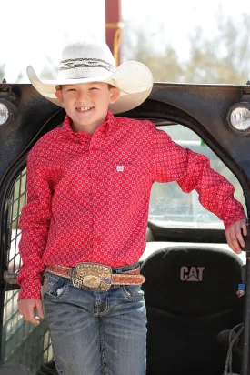 Boy's Cinch Geo Print ~ Red