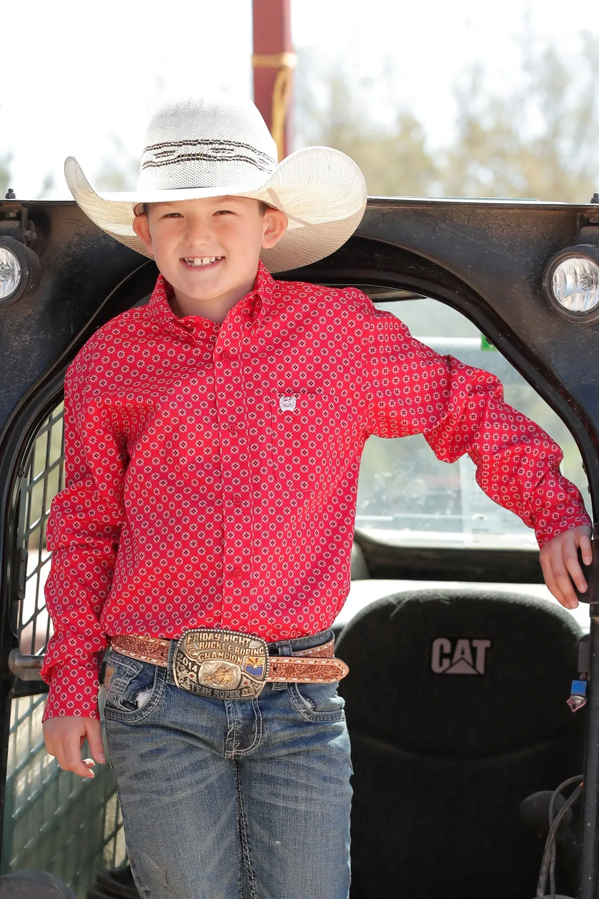 Boy's Cinch Geo Print ~ Red